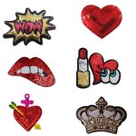 Iron-On Patches Supplier - Red Sequin Lipstick Embroidered