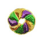 Chenille Twill Patch Supplier - Checkered Crawfish Mardi Gras