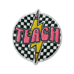 Glitter Finger Patches Supplier - Orange Foam Embroidered Iron-On