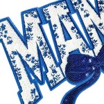Chenille Sequin Patch Manufacturer - MAMA Blue Floral Design