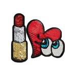 Iron-On Patches Supplier - Red Sequin Lipstick Embroidered