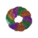 Twill Fabric Patch Manufacturer - Mardi Gras King Cake Embroidered