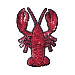 Chenille Twill Patch Supplier - Checkered Crawfish Mardi Gras