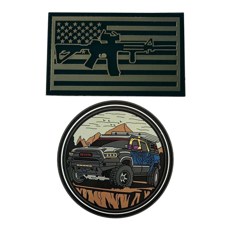PVC Patches Manufacturer - America Flag Camo Background PVC