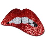 Iron-On Patches Supplier - Red Sequin Lipstick Embroidered