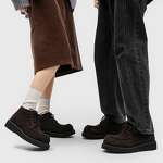 Derby Shoes Manufacturer - Autumn Couple's Retro British Style Work Commuting