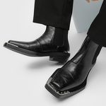 Chelsea Boots Manufacturer - New Iron Head High Heel Men's Square Toe
