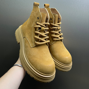 Motorcycle Boots Manufacturer - British Style Thick-Soled Vintage Lace-Up Men's