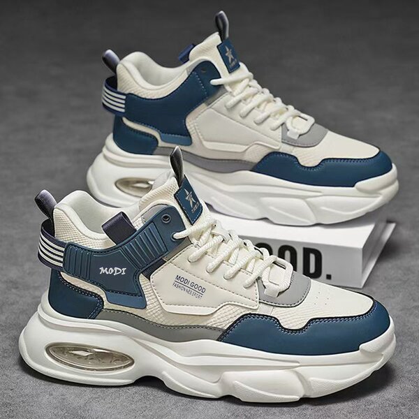 Sneakers Manufacturer - Men's High-top Breathable Mesh Lining Thick-soled