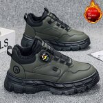 Platform Shoes Manufacturer - Men's Autumn Winter Solid Color Artificial PU