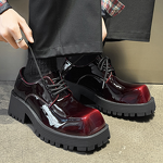Derby Shoes Manufacturer - British Style Thick-Soled Square-Toe Men's Red