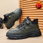 Platform Shoes Manufacturer - Men's Autumn Winter Solid Color Artificial PU