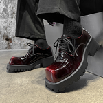 Derby Shoes Manufacturer - British Style Thick-Soled Square-Toe Men's Red