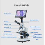 Microscope Manufacturer - HD Screen Photo Video Digital 1600X Cell Bacteria