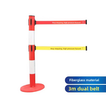 Safety Post Barrier Manufacturer - High Voltage Electric Danger Insulation Keep Out Dual Retractable Belt Fence