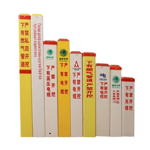 Road Warning Sign Board Manufacturer - High Quality FRP Fiberglass Customized Traffic Sign FRP Buried Marker Piles