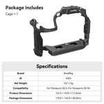 SmallRig G9 II S5 II Cage Kit - for LUMIX G9 II/S5 II/S5 IIX Top Handle Cable Clamp