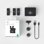 Luucco Talker S2 - Wireless Lavalier Microphone 2.4Ghz 250ft Range with Charging Case