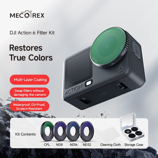 DJI Action 6 Filter Kit - ND Filters Soft Light Filters and UV Filters