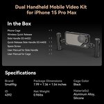 SmallRig Dual Handheld Phone Cage Kit - for iPhone 15 Pro Max with Wireless Handles