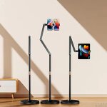 Long Floor Stand for IPad Tablet Phones - 360 Rotate Sturdy Aluminum Alloy