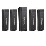 BOYA BY-W4 - 4-Channel Wireless Lavalier Lapel Microphone for iPhone Camera