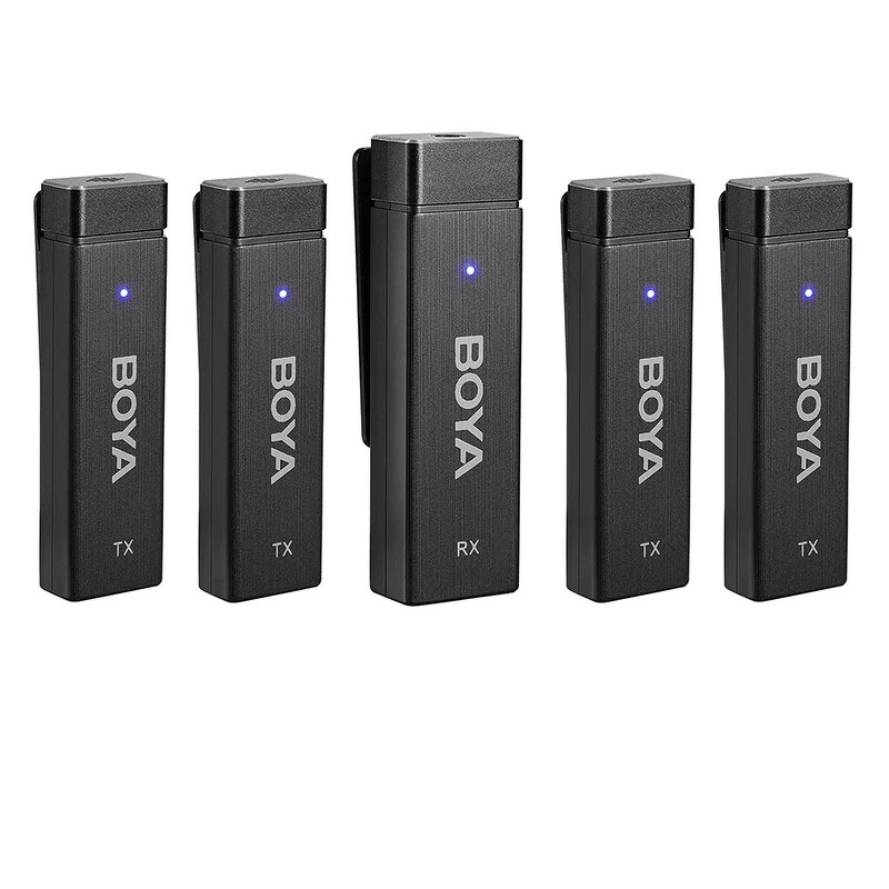 BOYA BY-W4 - 4-Channel Wireless Lavalier Lapel Microphone for iPhone Camera