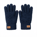 Winter Cycling Gloves Manufacturer - Knitted Double-Layer Thickened Fleece Spandex Needle Touchscreen