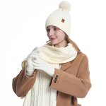 Alpaca Wool Hat Set Manufacturer - Hot Selling Muslim Winter Warm Knitted 3-Piece with Scarves and Gloves