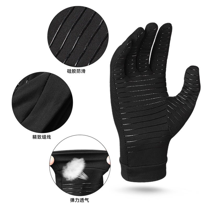 Arthritis Gloves Manufacturer - Hand Protective Full Finger Half-Finger Black Anti-Slip Copper Compression
