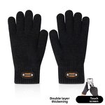 Winter Cycling Gloves Manufacturer - Knitted Double-Layer Thickened Fleece Spandex Needle Touchscreen