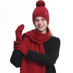 Muslim Winter Knitted Set Manufacturer - Hot Selling Hats Scarves Gloves Alpaca Wool Scarf Hat Glove Sets