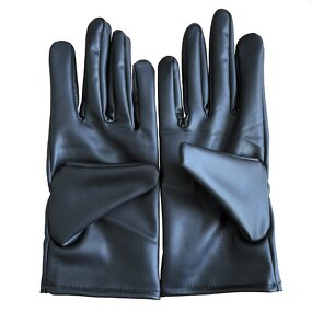 Bridal Gloves - Women's Elegant Formal PU Leather Soft Waterproof Black