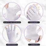 Eczema Safety Gloves - Purple Moisturizing Cotton Anti-Static Fingerless