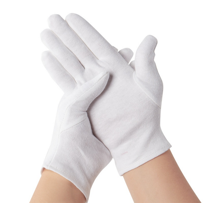 Cotton Gloves - Anti-Slip Sweat-Absorbent for Work & Pearl Handling