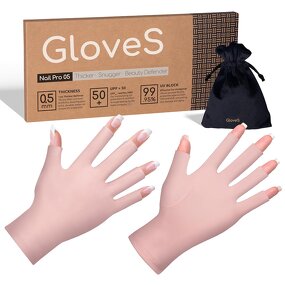 UV Gel Manicure Gloves - UPF50+ Reusable Half Finger for Nail Art & Salon