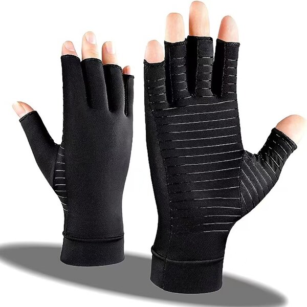 Cycling Gloves - Half-Finger Copper Fiber Anti-Slip for Gym & Running