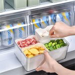 Storage Containers Set - Plastic Rectangular with Lids for Fridge