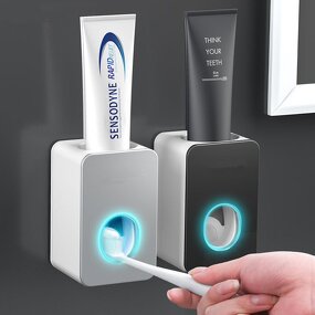 Toothpaste Dispenser - Automatic Magnetic Adsorption with Cup Rack