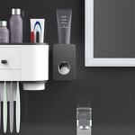 Toothpaste Dispenser - Automatic Magnetic Adsorption with Cup Rack