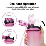 Sports Water Bottle - 32oz BPA-Free Tritan with Straw & Time Marker