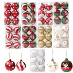 Christmas Tree Decorations - 6CM Glass Ball Glitter Hanging for Home Party