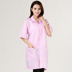 Dust-Free Workwear - Unisex Anti-Static Short Sleeve White Blue Striped