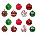 Christmas Tree Decorations - 6CM Glass Ball Glitter Hanging for Home Party