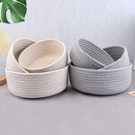 Woven Storage Basket - Hand-made Cotton Rope for Desktop Sundries