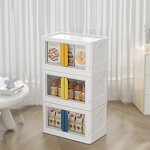 Kids Storage Bins - Collapsible Plastic with Lids for Closet Organizer