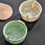 Salad Drain Basket - Multi-Functional Double-Layer Rotating for Kitchen