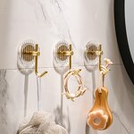 Wall Hooks - Acrylic Single Hanging Gold Silver Decorative Nail Free