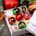 Christmas Tree Decorations - 6CM Glass Ball Glitter Hanging for Home Party