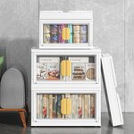 Kids Storage Bins - Collapsible Plastic with Lids for Closet Organizer